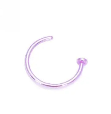 Curved Barbells Fake Nose Piercing D Shaped Tragus Helix Stud Earring Hoop Septum Stainless Steel Ring Nostril Body Jewelry New