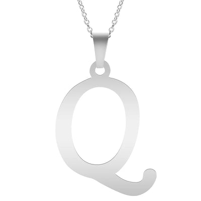 Fashion Letters A-Z Necklace for Women Men Stainless Steel High Quality English Alphabe Necklace A B C D E FGHIJKLMNOPQRSTUVWXYZ