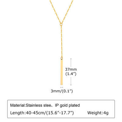 Gold Plated Lariat Necklace for Women, Double Laryered Long Chain Drop Pendant Choker Necklaces Fashion Gifts