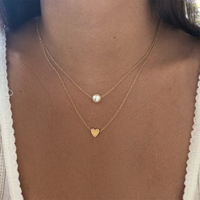 Minimalist Round Stick Pendant Necklace for Women Pearl Clavicle Necklace Leaves Long Chain Fashion Jewelry Statement Girl Gift