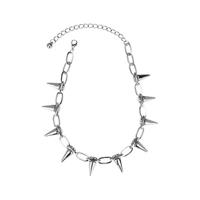 Fashion Punk Spike Chokers Necklaces Goth Rivet Collar Choker Necklace Metal Spike Link Chain Unisex Rock Night Club Jewelry