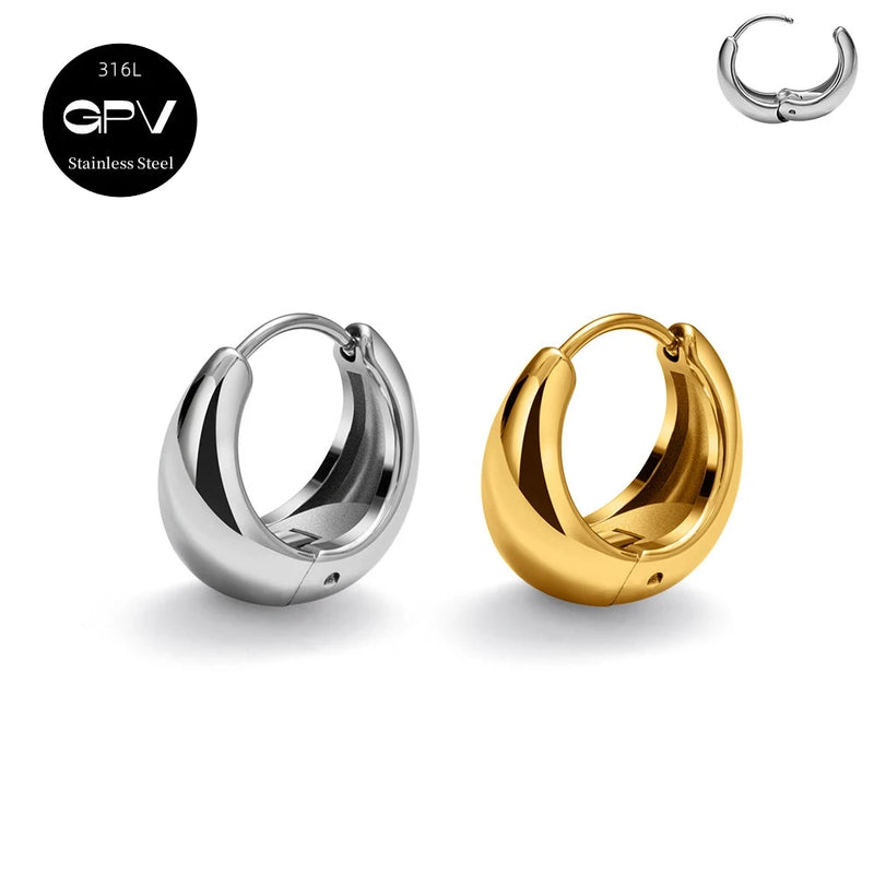 2PCS 316L Medical Stainless Steel Earrings With A Niche Design Women&