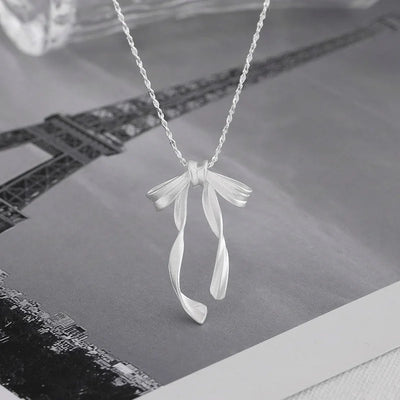 Exquisite Clavicle Chain Elegant Scrub Bow Pendant Necklace For Women Girls Temperament Collar Chain Korean Student