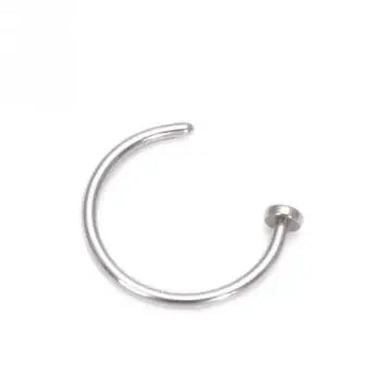 Curved Barbells Fake Nose Piercing D Shaped Tragus Helix Stud Earring Hoop Septum Stainless Steel Ring Nostril Body Jewelry New