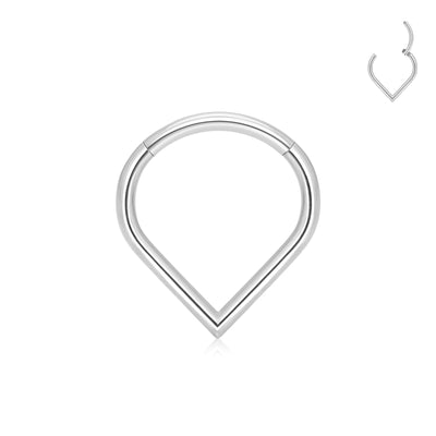 G23 Titanium Piercing Heart Nose Ring For Women ASTM F136 Lip ring16G Earrings D Shape Segment Ring Clicke Cartilage BodyJewelry