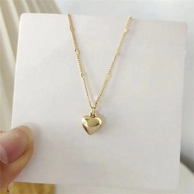 Simple Love Pendant Clavicle Chain Necklace Trendy Gold Color Choker For Women Fashion Jewelry Personalized Gift