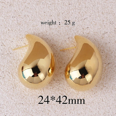 Extra Large Drop Earring Oversized Chunky Hoop Earrings for Women Girl Lightweight Hypoallergenic Gold Plated Big Earrings