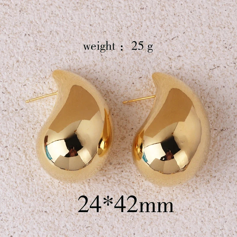 Extra Large Drop Earring Oversized Chunky Hoop Earrings for Women Girl Lightweight Hypoallergenic Gold Plated Big Earrings