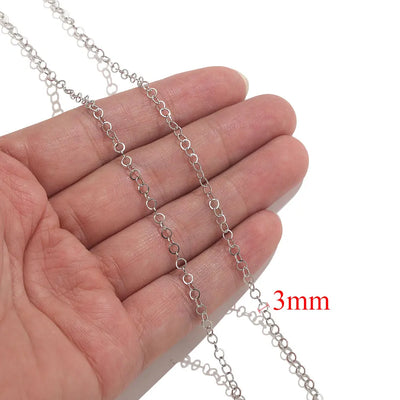 2meters Lips Beads Chain Stainless Steel Cable Chains For Jewelry Making DIY Necklace Bracelet Accessories Gold Chain Findings