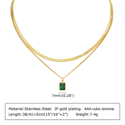 Gold Plated Lariat Necklace for Women, Double Laryered Long Chain Drop Pendant Choker Necklaces Fashion Gifts