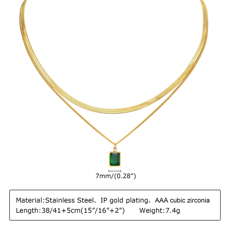 Gold Plated Lariat Necklace for Women, Double Laryered Long Chain Drop Pendant Choker Necklaces Fashion Gifts