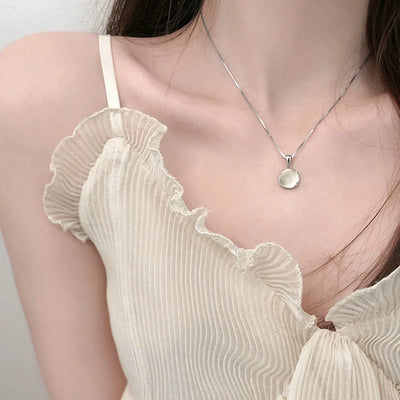 Fashion Pink Planet Heart Zircon Necklace Women Charm Aesthetic Clavicle Chain Necklace Valentines Day Gift Party Jewelry