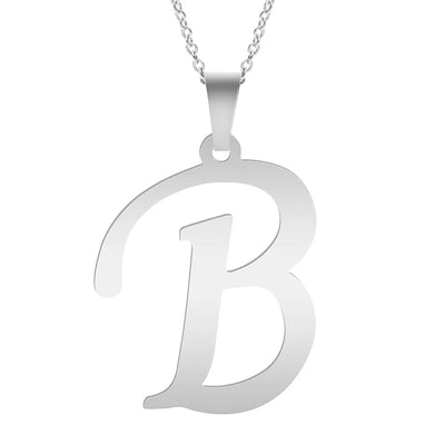 Fashion Letters A-Z Necklace for Women Men Stainless Steel High Quality English Alphabe Necklace A B C D E FGHIJKLMNOPQRSTUVWXYZ