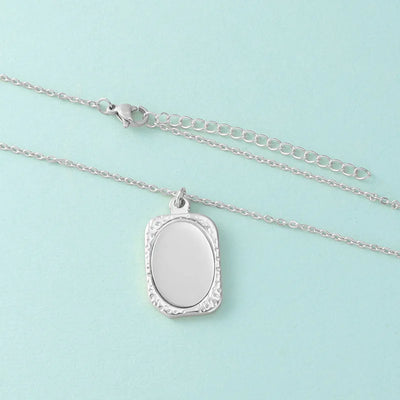 Stainless Steel Mirror Polished Picture frame Mirrors Pendant Necklaces Chokers For Women Men Lovers Jewelry Gifts