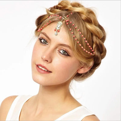 Hair decoration hair band head Dance show out indian jewelry head Accessories belly dance Bohemian Boho Coin head chain hair