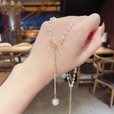 Korean Light Luxury Pearl Butterfly Necklace Women's Simple Pendant Accessories Necklace for Women Party Accessories Gift