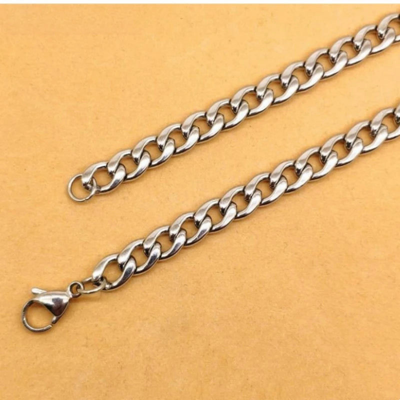 HNSP 3MM-10MM Stainless Steel Cuban Chain Necklace For Men Jewelry Accessories Neck Chains Male