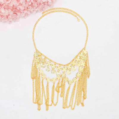 Coin Tassel Hair Jewelry Golden Arab Ethnic Love Pendant Face Chains for Women Men Party Dance Jewelry Accessories