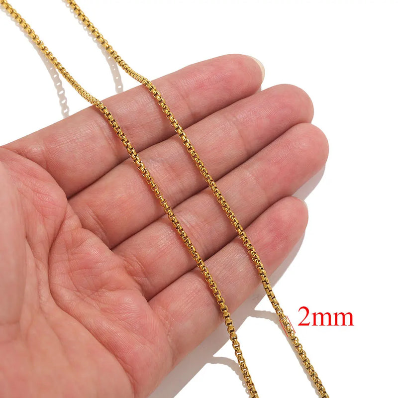 2meters Lips Beads Chain Stainless Steel Cable Chains For Jewelry Making DIY Necklace Bracelet Accessories Gold Chain Findings