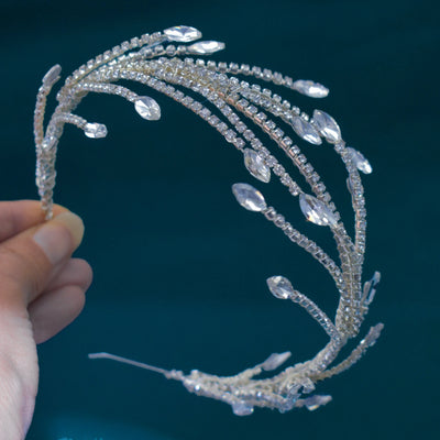 DZ030 Luxury Rhinestone Wedding Headband Bridal Headpieces Hair Accessories for Brides Women and Girls Bridesmaids Headdress