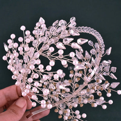 DZ030 Luxury Rhinestone Wedding Headband Bridal Headpieces Hair Accessories for Brides Women and Girls Bridesmaids Headdress