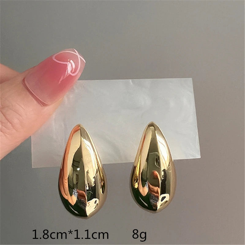 Womens Chunky Gold Hoop Earrings Oversized Teardrop Earrings Lightweight Large Hoop Girls Fashion Jewelry