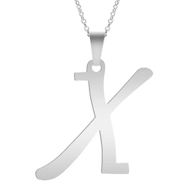 Fashion Letters A-Z Necklace for Women Men Stainless Steel High Quality English Alphabe Necklace A B C D E FGHIJKLMNOPQRSTUVWXYZ