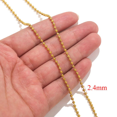 2meters Lips Beads Chain Stainless Steel Cable Chains For Jewelry Making DIY Necklace Bracelet Accessories Gold Chain Findings