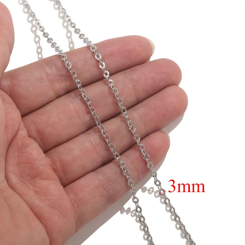 2meters Lips Beads Chain Stainless Steel Cable Chains For Jewelry Making DIY Necklace Bracelet Accessories Gold Chain Findings