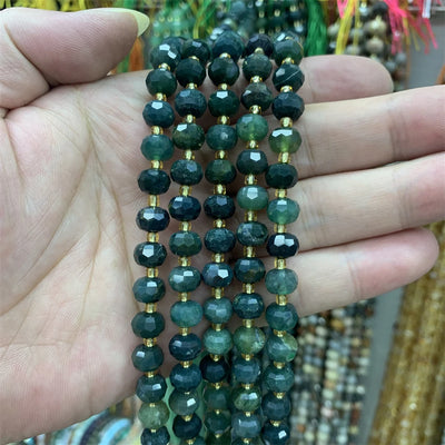 Natural AA Tree Agate 6x8mm Faceted Rondelle Beads Wholesale Gemstones for Jewelry Making DIY Bracelet Necklace 15"