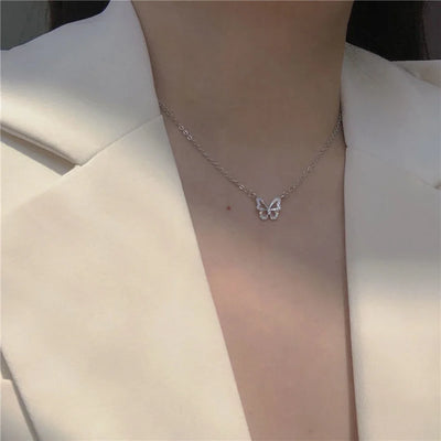 SUMENG 2024 Simple Double Layer Star Moon Charm  Multilayered Necklace Delicate Clavicle Chain Zircon For Women Fashion Jewelry