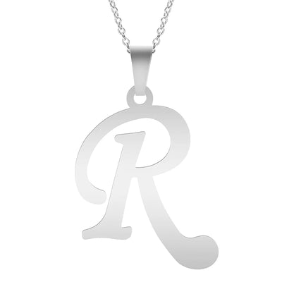 Fashion Letters A-Z Necklace for Women Men Stainless Steel High Quality English Alphabe Necklace A B C D E FGHIJKLMNOPQRSTUVWXYZ