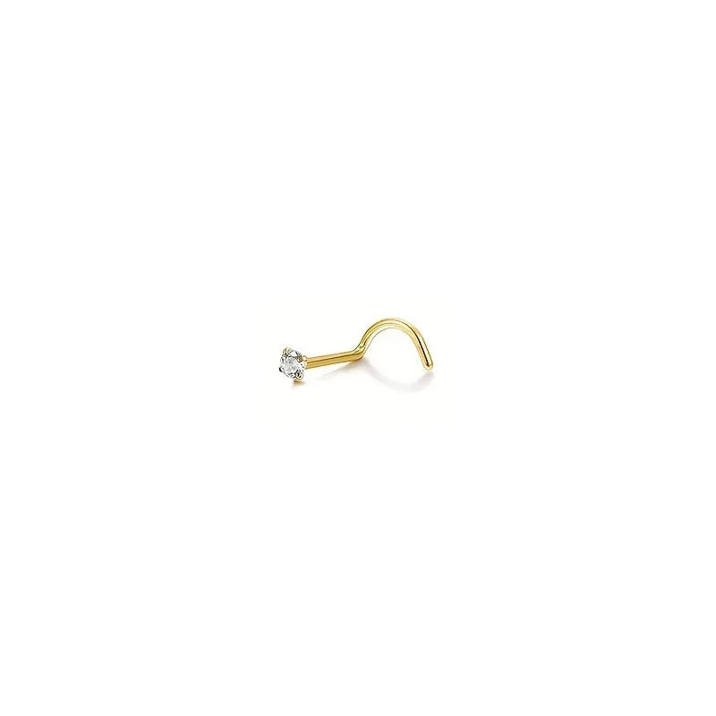 1Pc 20G Nose Rings Studs for Women, Stainless Steel 20G Nose Rings Hoop Screw L Shaped Nose Stud Nose Ring Nose Piercing Jewelry