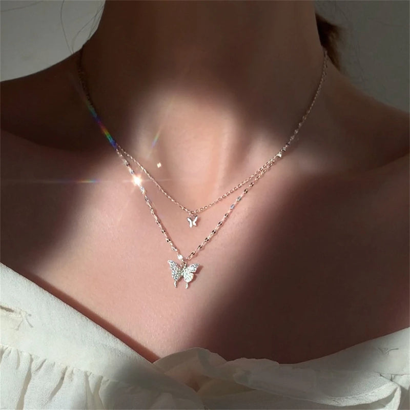 Clavicle Chain Elegant Fashion Fashionable Sparkling Pendant Necklace Niche Neck Accessories There Must Be Necklace