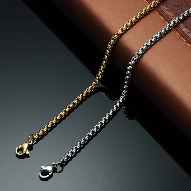 HNSP Stainless Steel Chain Necklace For Men Jewelry Pendant Accessories Male Neck Chains