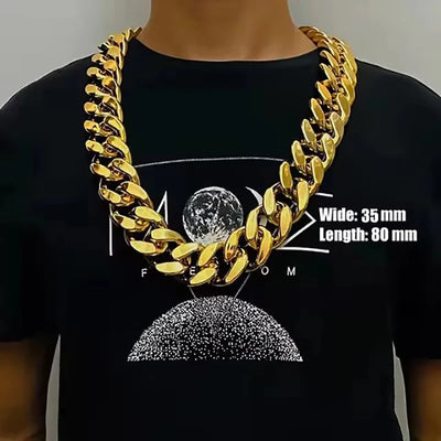 Photo props simulation large chain acrylic UV electric gold plated large necklace super thick necklace party fashion jewelry