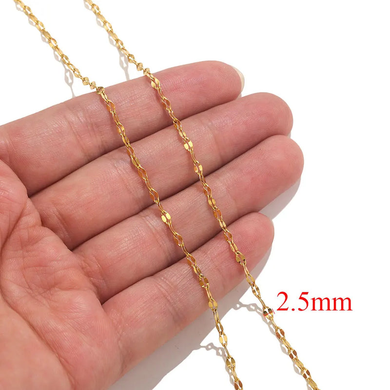 2meters Lips Beads Chain Stainless Steel Cable Chains For Jewelry Making DIY Necklace Bracelet Accessories Gold Chain Findings