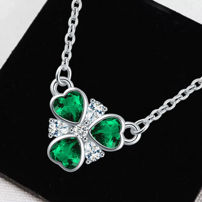 Hot sale 925 Silver Clover Necklace Women Suitable for everyday wear Original Jewelry Green Earrings Elegance Party Holiday Gift