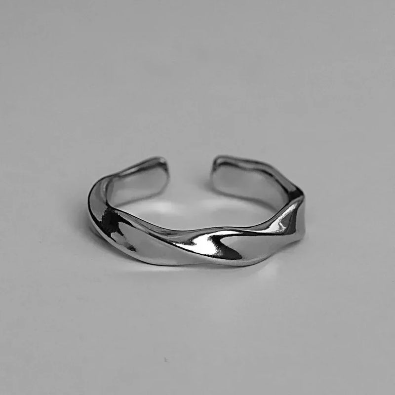 Кольцо Женское Rings For Men Women Trend Design Metal Twist Simple Open Adjustable Finger Ring Jewelry Wedding Anillos