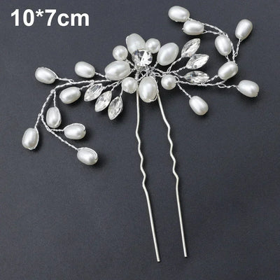 Elegant Pearl Crystal Hairpin Wedding Bridal U-shaped Metal Hair Comb Forks for Women Hairstyle Clips Jewelry Accessories 20pcs