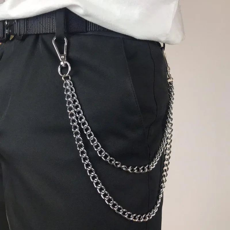 Punk Steet Keychains Chain Women Men Moon Star Rivets Skull Accessories Choice Rock Goth Pants Waist Belt Chain On Jeans Jewerly