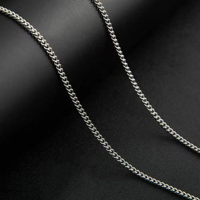 3mm Men's Cuban Chain Necklace Simple Stainless Steel Necklace Fashion Titanium Steel Jewelry Trend Accessories Gift