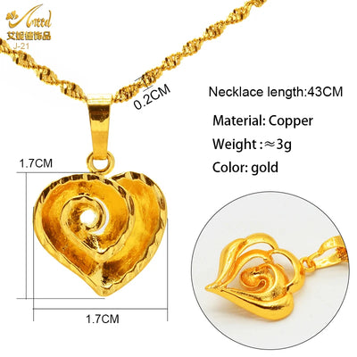 ANIID Dubai Golden Necklace Nigerian Bridal Wedding Fashion Hollow Flower Chain Pendant Indian Arab Kids Jewellery For Girls