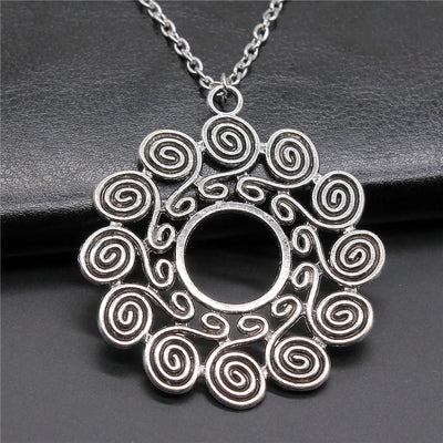 Bohemia Creative Party Jewelry Accessories Gift Mandala Pattern Pendant Necklace For Women Long Chain Necklace