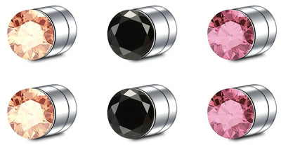 2-12Pcs Simple Stainless Steel Magnetic Nose Stud Earrings, 3mm Non-Pierced Body Jewelry For Male and female