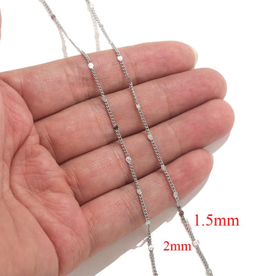 2meters Lips Beads Chain Stainless Steel Cable Chains For Jewelry Making DIY Necklace Bracelet Accessories Gold Chain Findings