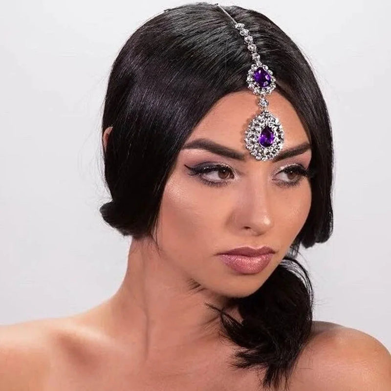 Bohomia Indian Fashion FringeHead Tiara Hair Accessories Women Girl Rhinestone Forehead Headband Trend Head Chain Eyebrow Drop