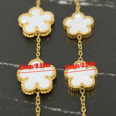 Adjustable New Design Gold Plated Stainless Steel 316L Plant Flower Bracelet With Five Leaf Petals Women's Luxury Gifts Clover