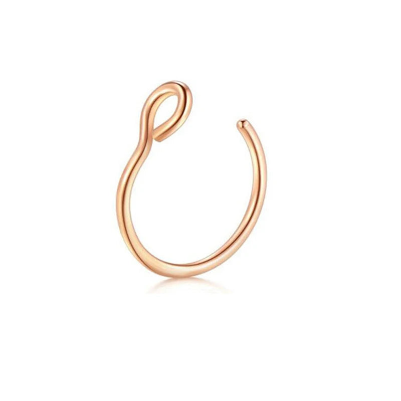 2 Sizes U Shaped Fake Nose Ring Hoop Septum Rings Stainless Steel Nose Piercing Fake Piercing Oreja Pircing Jewelry