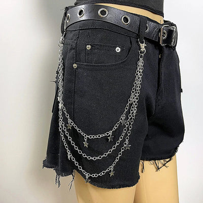 Punk Steet Keychains Chain Women Men Moon Star Rivets Skull Accessories Choice Rock Goth Pants Waist Belt Chain On Jeans Jewerly